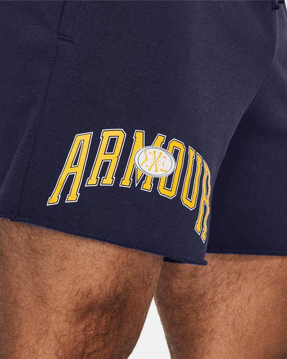 Men's UA Rival Terry 6" Shorts in Blue image number 3